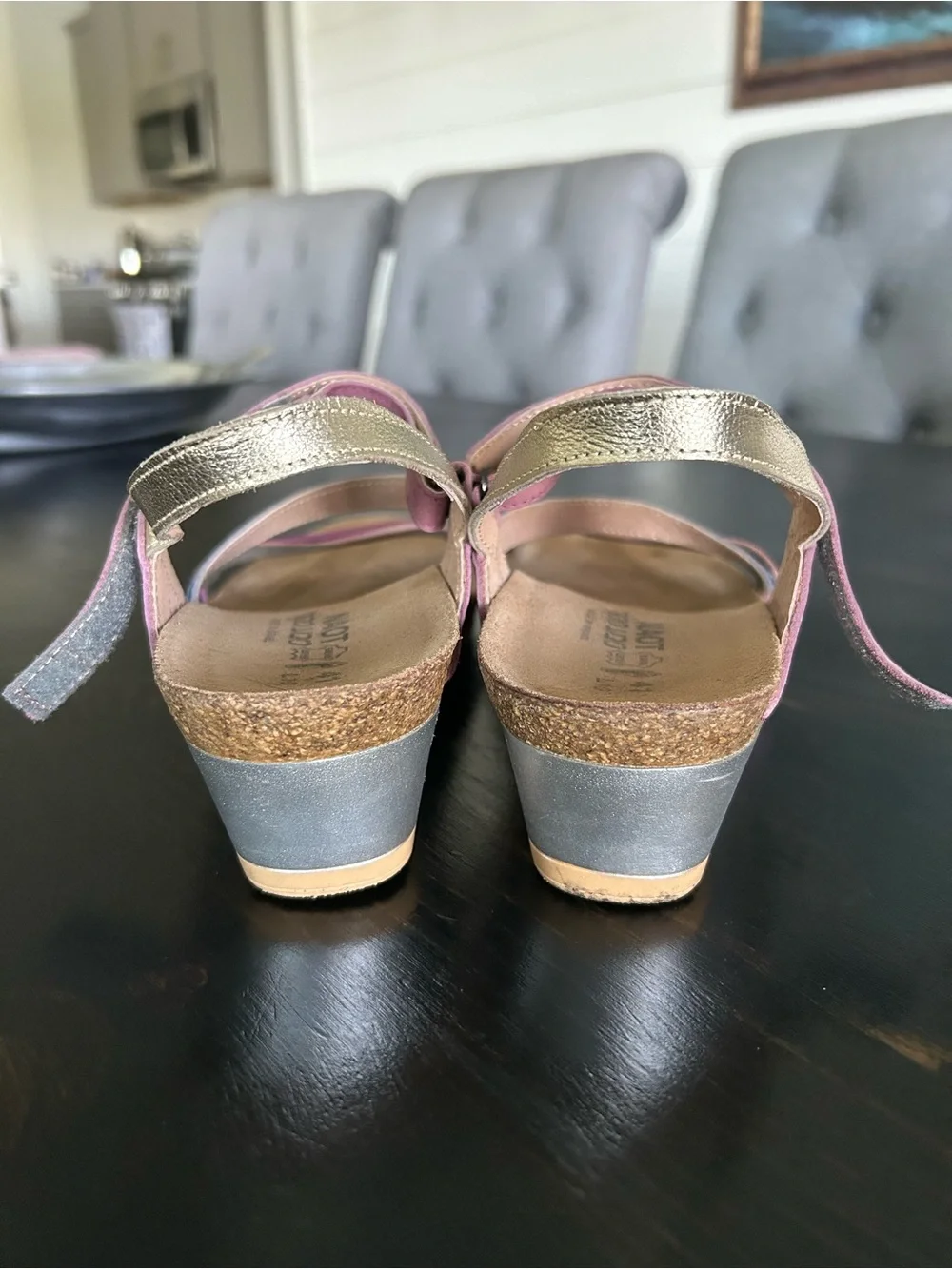 NAOT Hero Pink/Purple Wedge Sandal - Size 41 (10 US)